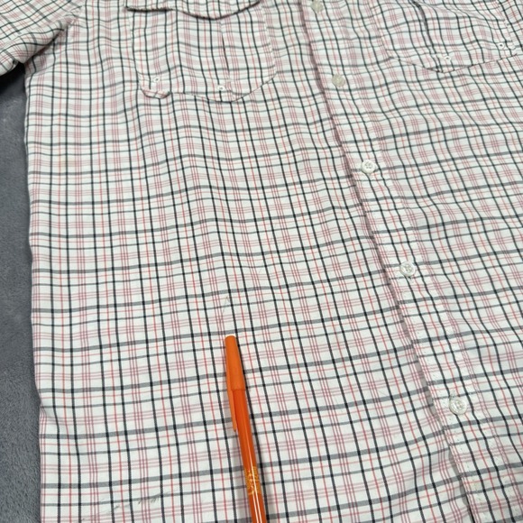 Aftco Fishing Shirt Mens Medium White Pink Aftec Button Down Vented Plaid Check - Picture 4 of 16